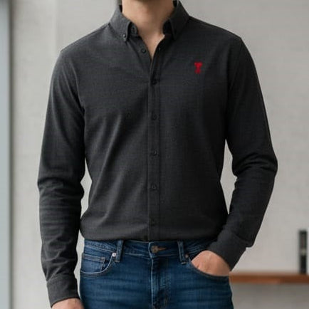 Premium Shirt with Heart Embroidery  Logo