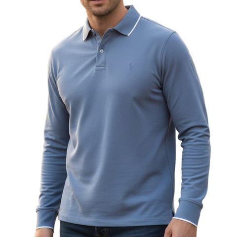 Branded Long-Sleeve Polo Shirt – Premium Casual Wear for Men