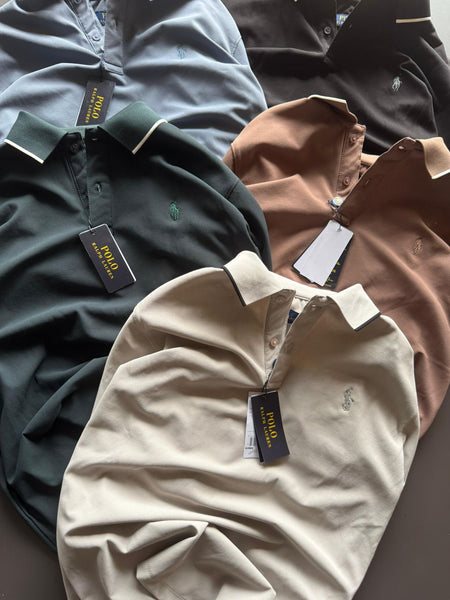 Branded Long-Sleeve Polo Shirt – Premium Casual Wear for Men