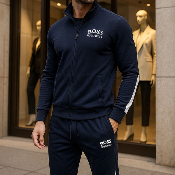 Premium Navy Tracksuit – Designer Jacket & Lower Set for Men