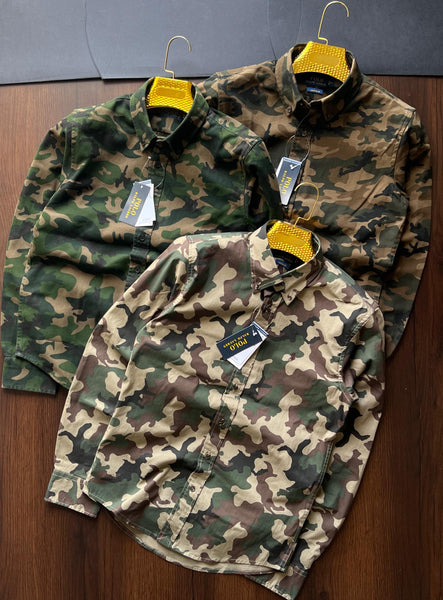 Premium Camouflage Button-Down Shirts  Military-Inspired Collection