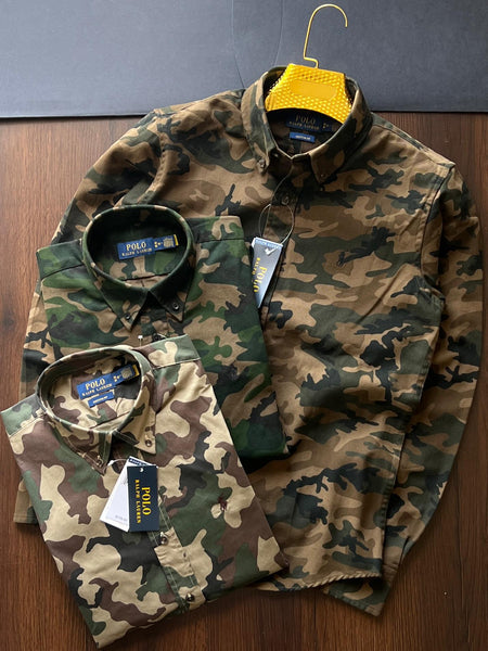 Premium Camouflage Button-Down Shirts  Military-Inspired Collection
