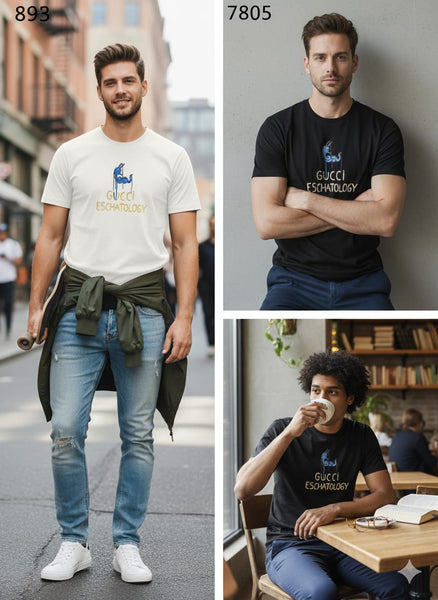 Luxury Eschatology Embroidered T-Shirt – Black & White Collection