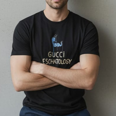 Luxury Eschatology Embroidered T-Shirt – Black & White Collection