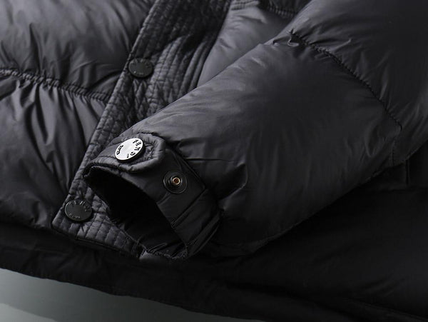 Luxury Black Puffer Jacket with Hood – Winter Streetwear Style