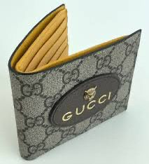 Beige/Brown GG Supreme Canvas and Leather Tiger Head Bifold Wallet