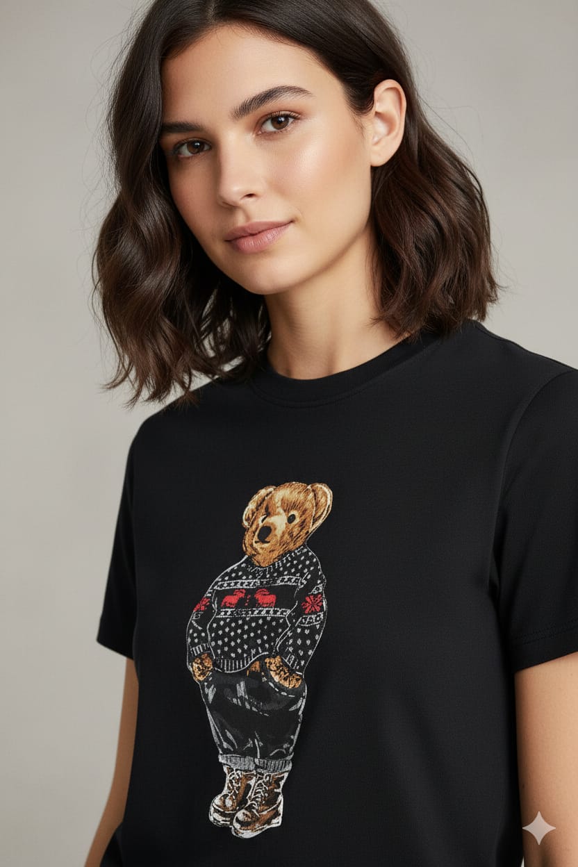 Exclusive  Premium Bear Printed Women T-shirt