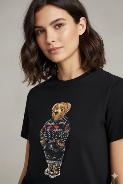 Exclusive  Premium Bear Printed Women T-shirt