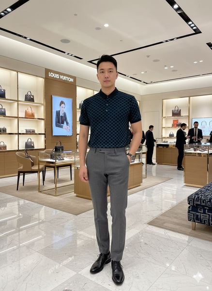 Luxury Designer Checkered Polo T-Shirt – Classic & Stylish