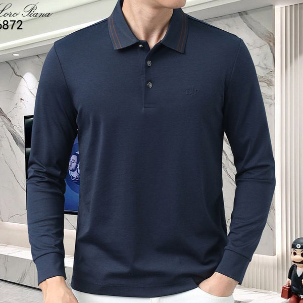 Luxury Long Sleeve Polo T-Shirt – Elegant Casual