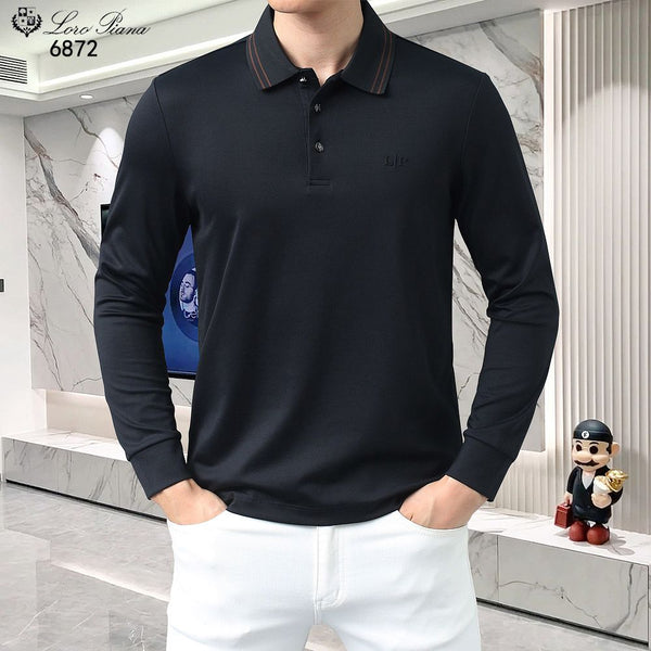 Luxury Long Sleeve Polo T-Shirt – Elegant Casual