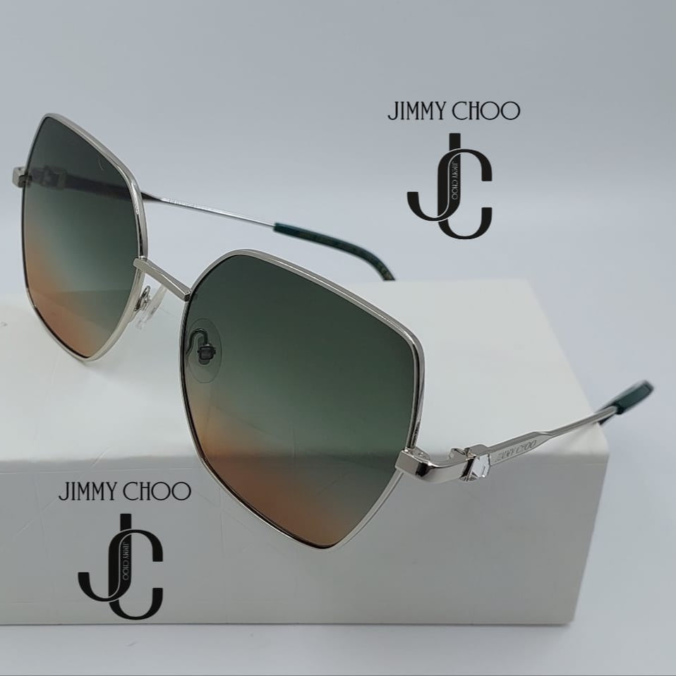 Luxury Geometric Gradient Sunglasses – Silver Frame Edition