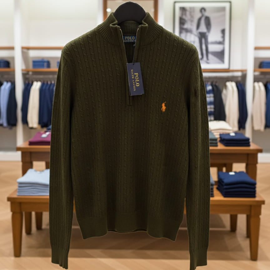 Luxury Knitted  Half-Zip Pullover