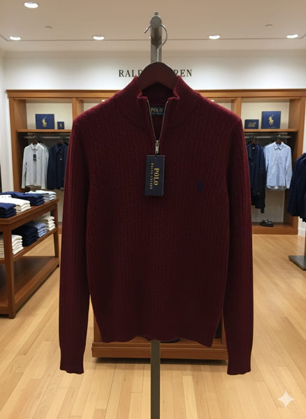 Luxury Knitted  Half-Zip Pullover