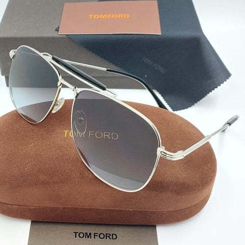 Luxury Aviator Sunglasses  Silver Frame with Gradient Lenses