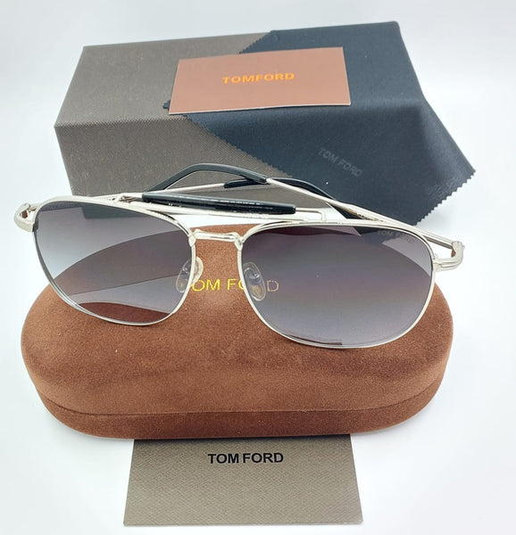 Luxury Aviator Sunglasses  Silver Frame with Gradient Lenses