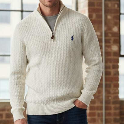Luxury Cable-Knit Quarter-Zip Jumper