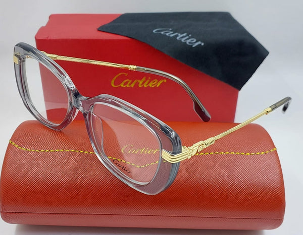 Luxury Full-Rim Eyeglass Frame with Gold Detailing & Signature Case
