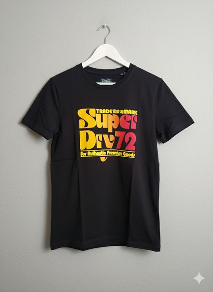 Graphic Print T-Shirt with Retro Metallic Text Design