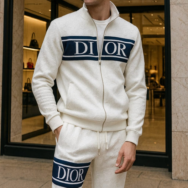 Premium White Tracksuit with Signature Logo Detailing