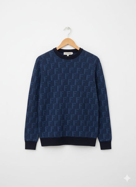 Luxury Elegant Monogram Knit Pullover for Men