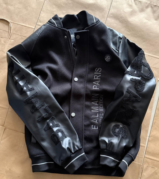 Limited Edition Varsity Jacket  Luxe Black Designer Statement