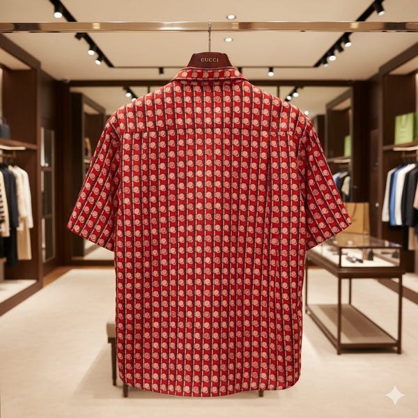 Luxury  GG Print  Camp Collar Shirt