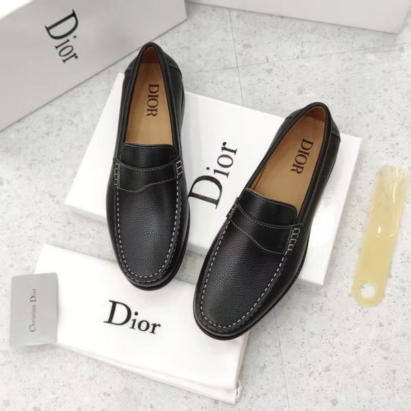Luxury Leather Classic Black Slip-On  Loafers