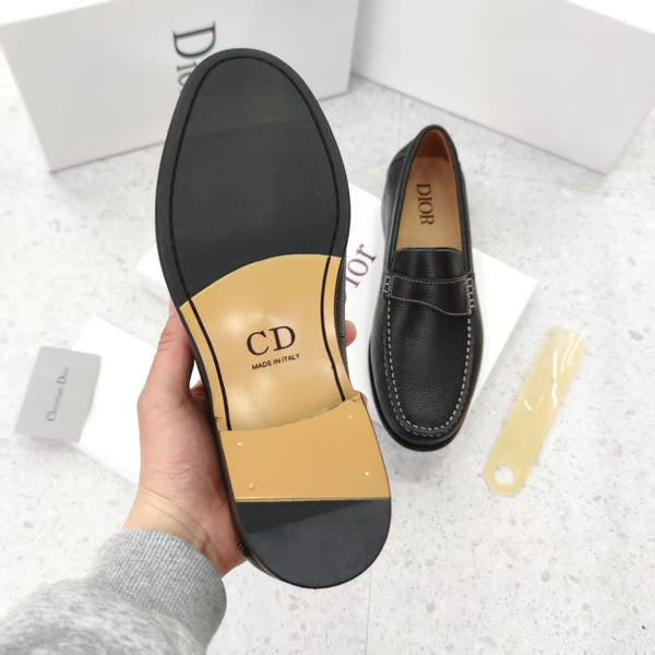 Luxury Leather Classic Black Slip-On  Loafers