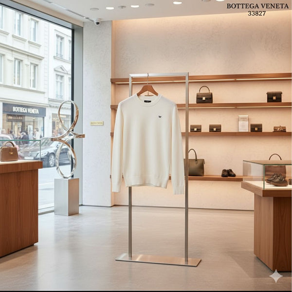 Branded  Veneta Ivory Classic Crewneck Sweater