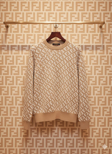 Premium Style Monogram Sweater with Smart Casual Charm