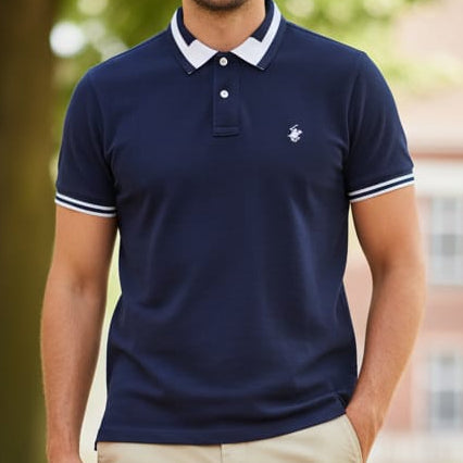 Premium Classic Navy Polo T-Shirt  Timeless Comfort and Effortless Style