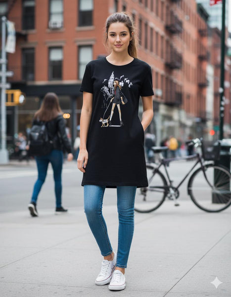 Luxury Women's Graphic Midi Dress