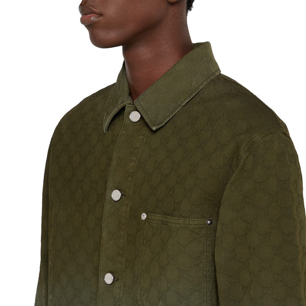 Bleached GG cotton Denim Jacquard Shirt