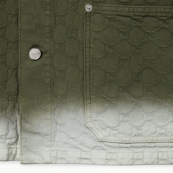 Bleached GG cotton Denim Jacquard Shirt