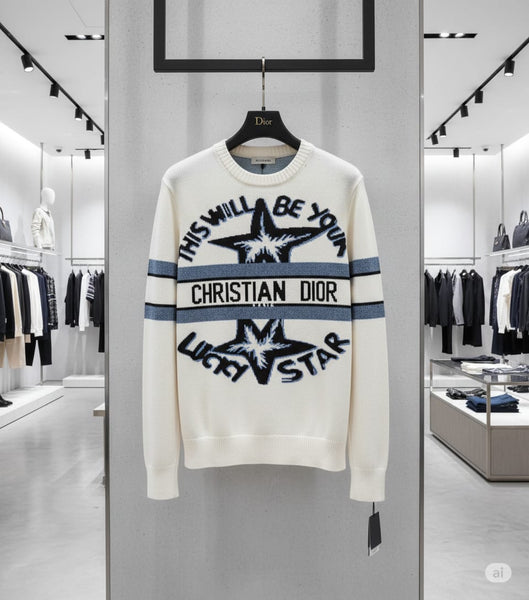 Elegant and Stylish Lucky Star” Wool Sweater Elegant Luxury Knitwear