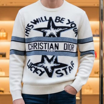 Elegant and Stylish Lucky Star” Wool Sweater Elegant Luxury Knitwear