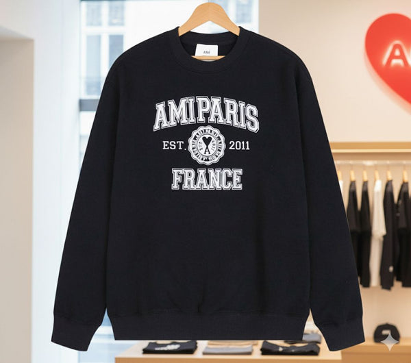 Premium  Paris College Sweatshirt Black