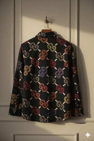 Branded  Monogram Print Luxury  Shacket