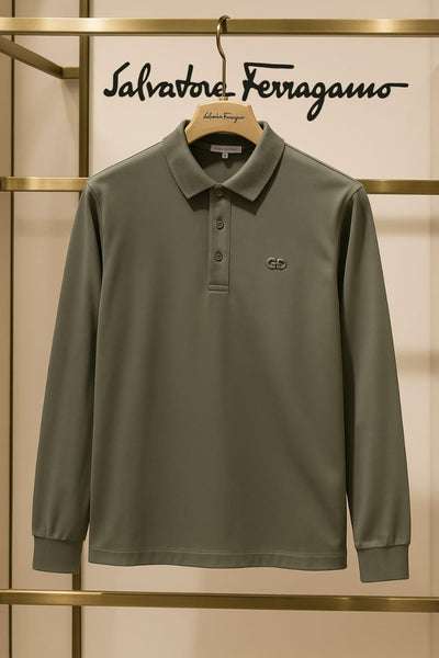 Branded  Polo Collar Full Sleeve T-shirt