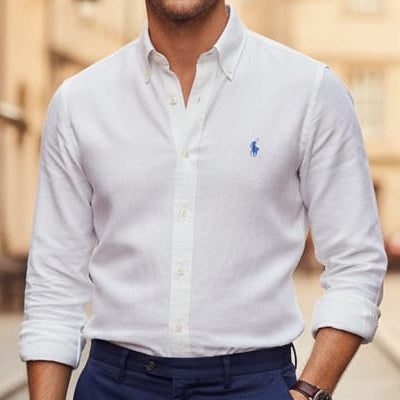 Premium Embroidered Logo White Shirt