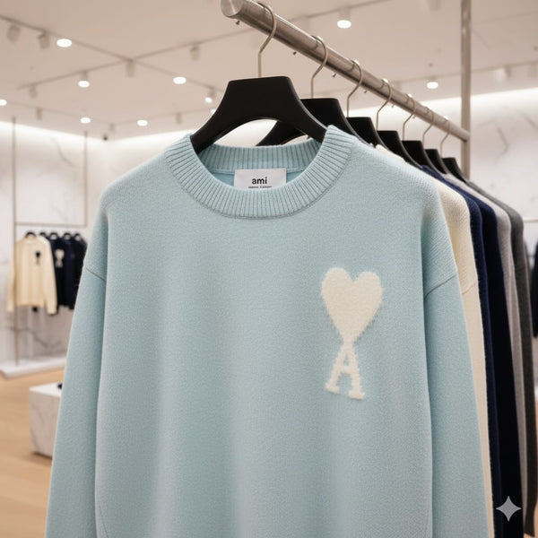 Premium Sweater with Heart Logo  Bold Contemporary Style