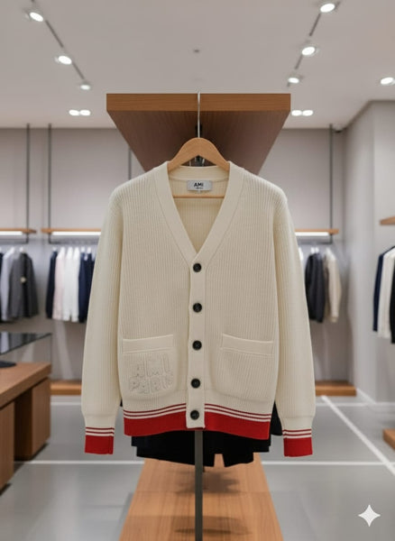 Premium Cream Ribbed Cardigan