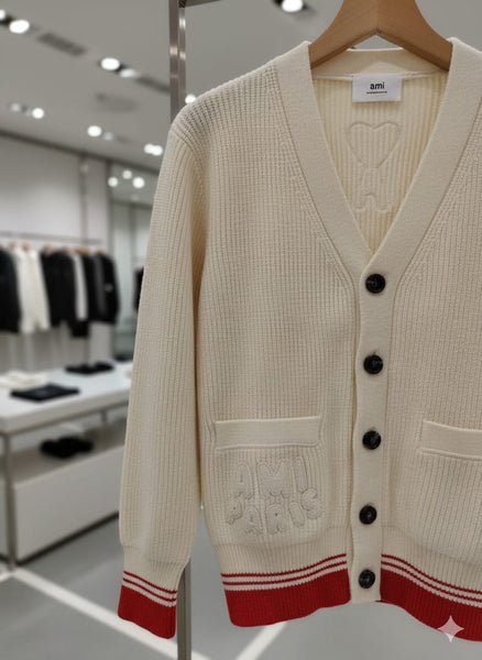 Premium Cream Ribbed Cardigan