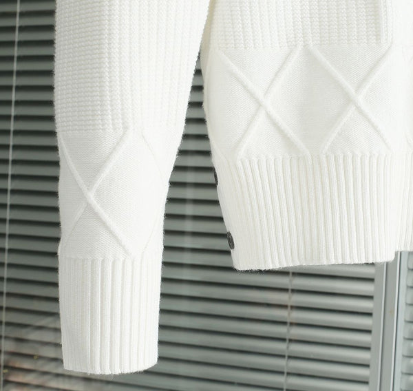 Classic Textured Knit Sweater with Signature Arm Stripe