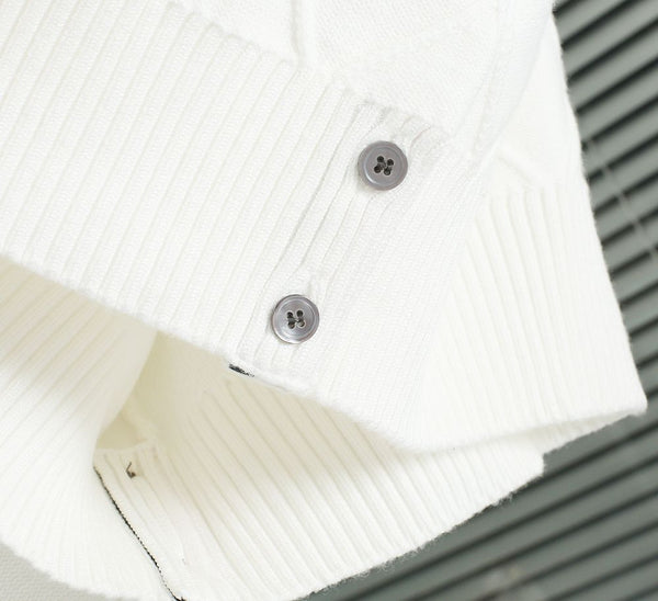 Classic Textured Knit Sweater with Signature Arm Stripe