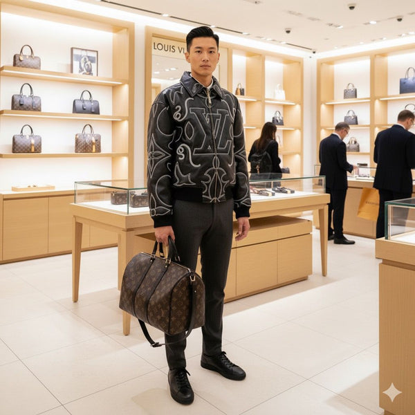 Premium Embroidered Leather Bomber Jacket