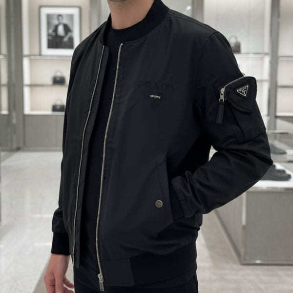 Elegant and Classic Black Zip Closure  Jacket