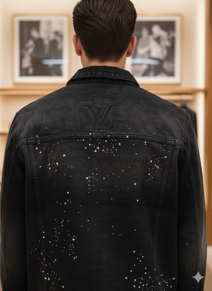 Exclusive Branded Black Studded Denim Jacket