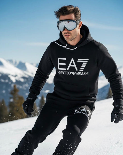 Premium Tracksuit Set Iconic Style in Black & Cream